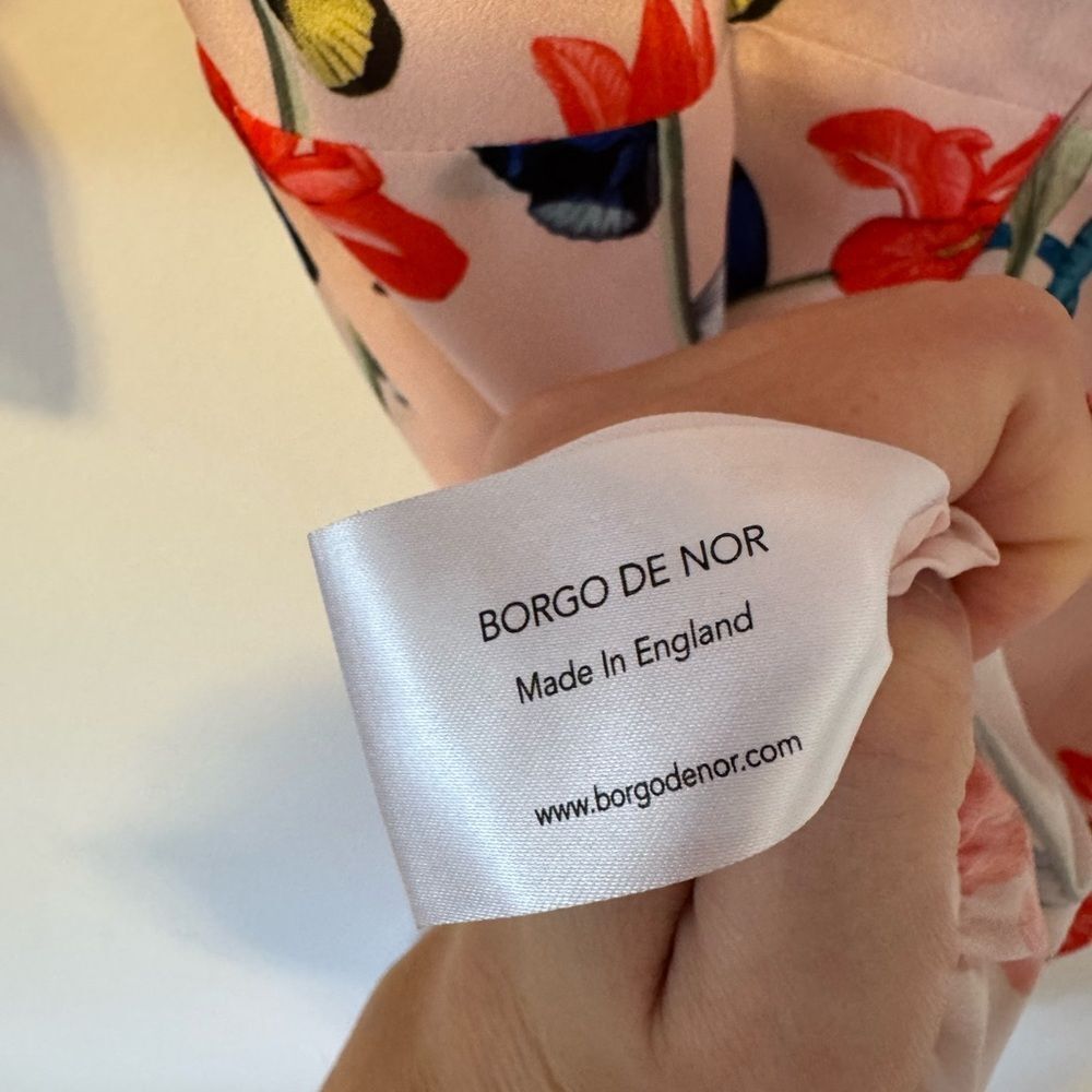 Borgo De Nor Pink Floral Midi Dress Size 6 - Picture 8 of 9